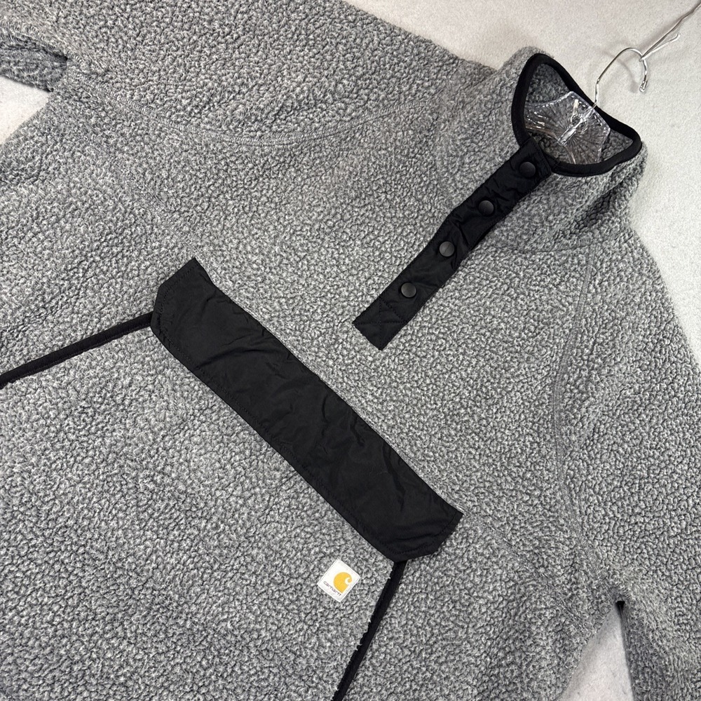 Carhartt Sherpa 1/4 Snap Pullover Women's 2X Relaxed Fit‎ Blackerry Gray